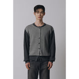 Layered wool knit cardigan(Charcoal)