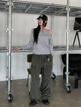 Rabbit Basic Cotton Off Shoulder Long Sleeve