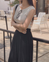 Risen Boat Neck Sleeveless
