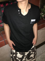 Vintage V-Neck Short Sleeve T-Shirt (3c)