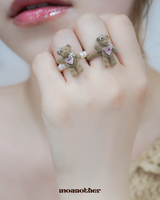 Teddy Heart Pearl Ring