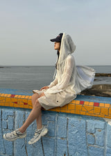 MESH KNIT HOOD ZIP-UP