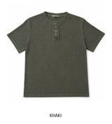 ウィート ピグメント リブ マッスル ヘンリーネック 半袖Tシャツ