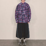 smoke wash check shirt_purple