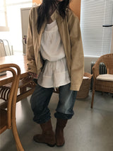 Suede harrington Jacket 