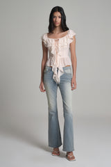 Cherry Sorbet Ruffle Top, Baby Pink
