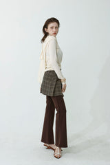FLARE SPAN FLEECE-LINED PANTS_BROWN