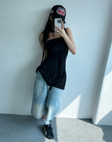 OFF-SHOULDER LAYERED SLIM DRESS🖤🩶 - 2 COLORS