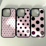 xs ♩♪♬ ドット. (ピンク) グラスバンパー iPhoneケース
