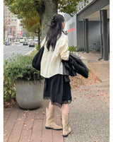 アブルストライプルーズフィットシャツ