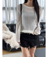 See through loose fit knit(3color)