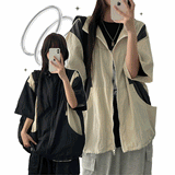 Shodnylon Two Way Color Short Sleeve Zip-Up
