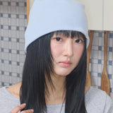cozy stripe reversible beanie sky blue