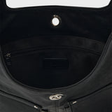レザー2ポケットフラットバッグセット (Black)