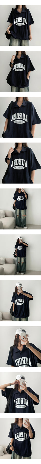 Domt collar short-sleeved t-shirt
