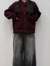 STRIPE TWEED CARDIGAN
