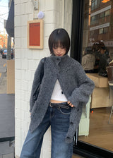 HIGH NECK HALF CARDIGAN