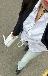 [Hand made/925silver] Long string bean necklace (2color)
