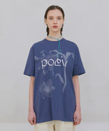 Flower Letter Oversized T-Shirt - Navy