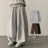 Curve incision string wide training pants
