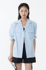 ツイルフェイデッドシャツ_LIGHT BLUE