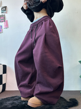 PARACHUTE TWO PINTUCK BALLOON LONG WIDE PANTS 🖤🩶💜🤎🩷5COLOR