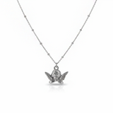 [IDLE Shuhua Necklace] プチエンジェルカラーボーンネックレス- シルバーカラー