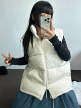 B-CASIC FIT PADDINF VEST💚🩶🖤🤍🤎6COLOR