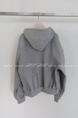[UNISEX] ワンツーレタリングオーバーサイズフィットフーディドジップアップジャケット