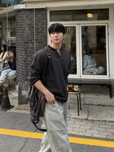ダンストリップヘンリーTシャツ