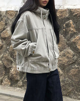 Jepu Pigment-Washed Hoodie Jacket