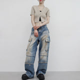 (Unisex) Bison Cargo Wide Denim