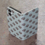 Rose Rose Dot Sky Blue Brown Vintage Diary Case Leather Card wallet Phone Case
