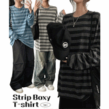 Bellaing Stripe Box Long Sleeve T-shirt