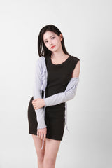 シンプルノースリーブミニワンピース Black