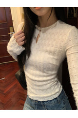 Daisy lace cuffs long-sleeved t-shirt