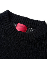 EMPTY KNIT BLACK HOODIE