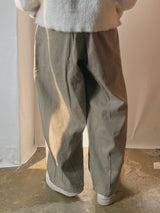 Cotton wide banding balloon pants 3C