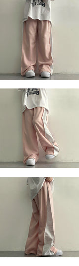 Hip Slit Coloring Pocket Wide Pants