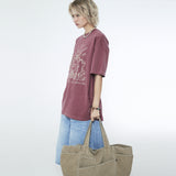 Pigment Washed Oxford Tote Bag Beige