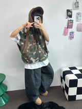 ヒーターパディング❤スナップオーバーロングパンツ 🩶🖤💚3COLOR
