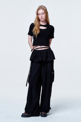 Cross cut top Black