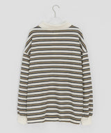 [unisex] Mickens Waffle Stripe Collar Tee