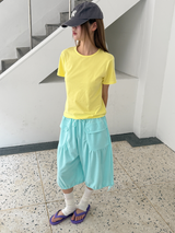 luv shirring bermuda pants 