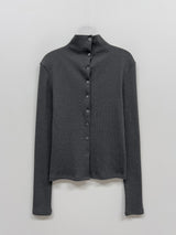 Rib Mock Neck Cardigan T-Shirt