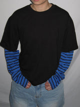 Stripe Layered Long Sleeve T-Shirt (3c)