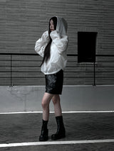 [unisex] summer cool see-through hooded zip-up (2color)