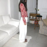 Ribbon back pocket wide balloon pants
