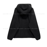 Hamong Diagonal Zipper High-Neck Fleece Hood