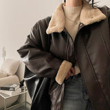 Mohi High-Neck Wool Leather Jacket